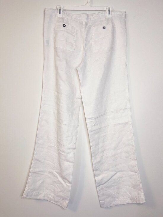 Michael Stars 100% Linen White Wide Leg Pants Women’s Drawstring Size Large NWT - Picture 4 of 9